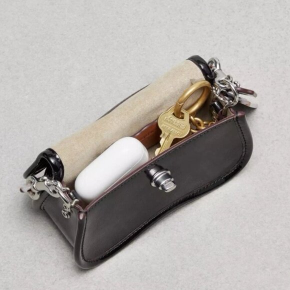 Coach Mini Wavy Dinky Bag Crinkle Patent Coachtopia Black Leather CQ853 - Picture 13 of 14